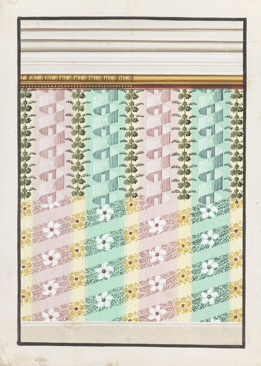 Progetto per la decorazione dipinta di una parete, con suggerimenti alternativi da Unbekannt Unbekannt