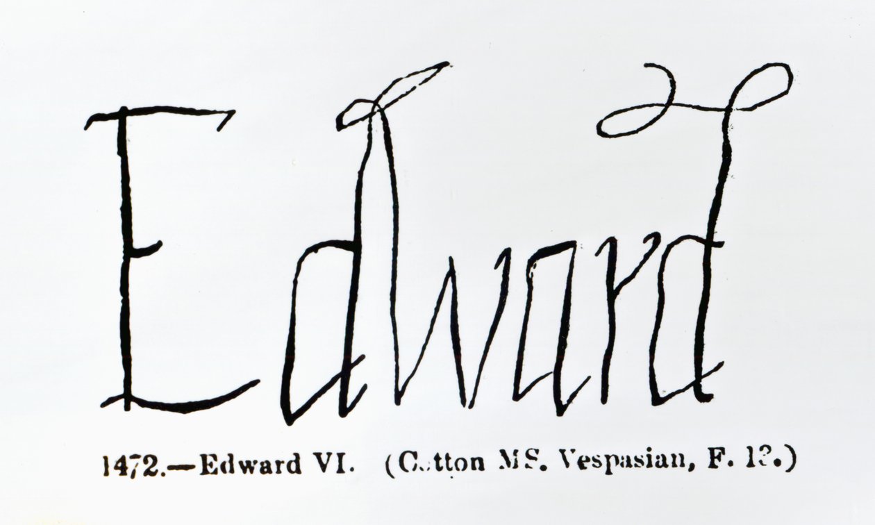 Riproduzione della firma di Edoardo VI (1537-1553) da Unbekannt Unbekannt