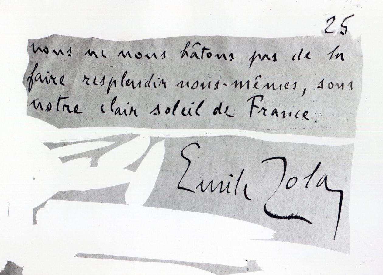 Firma di Emile Zola da Unbekannt Unbekannt