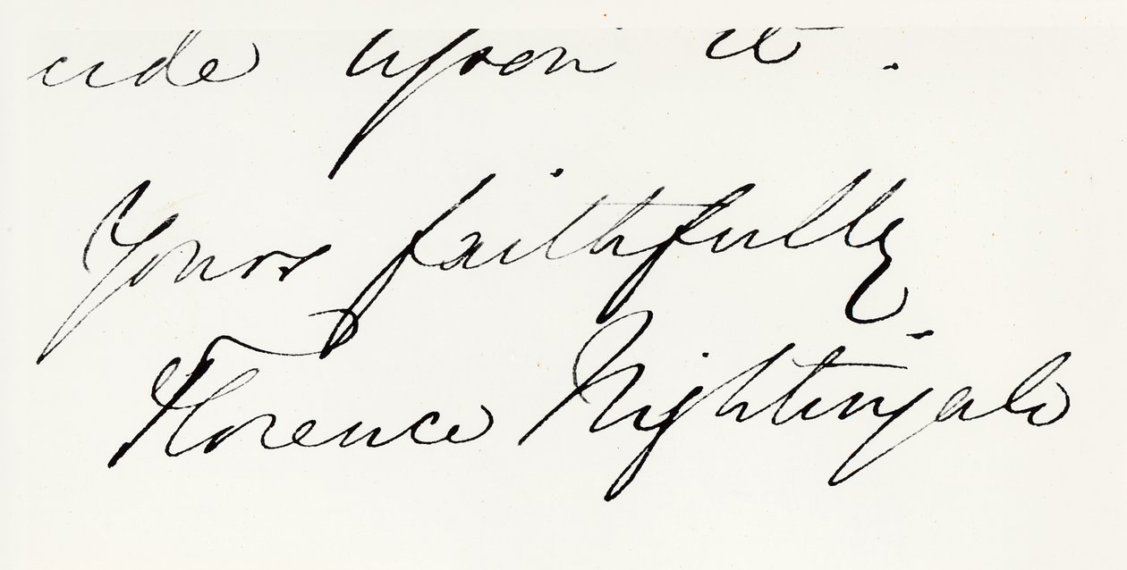 Firma di Florence Nightingale (1820-1910) da Unbekannt Unbekannt