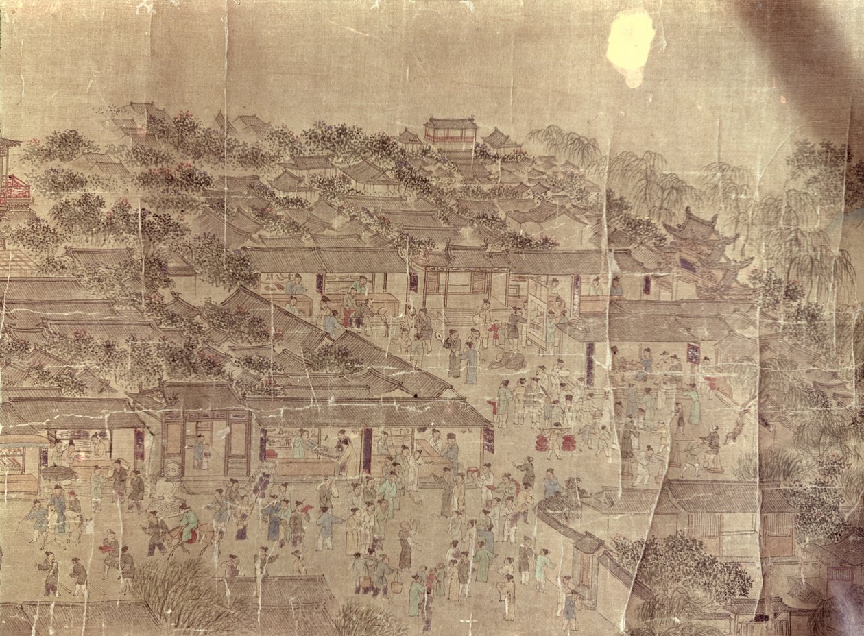 Scena di strada, cinese, Dinastia Ming (1368-1644) da Unbekannt Unbekannt