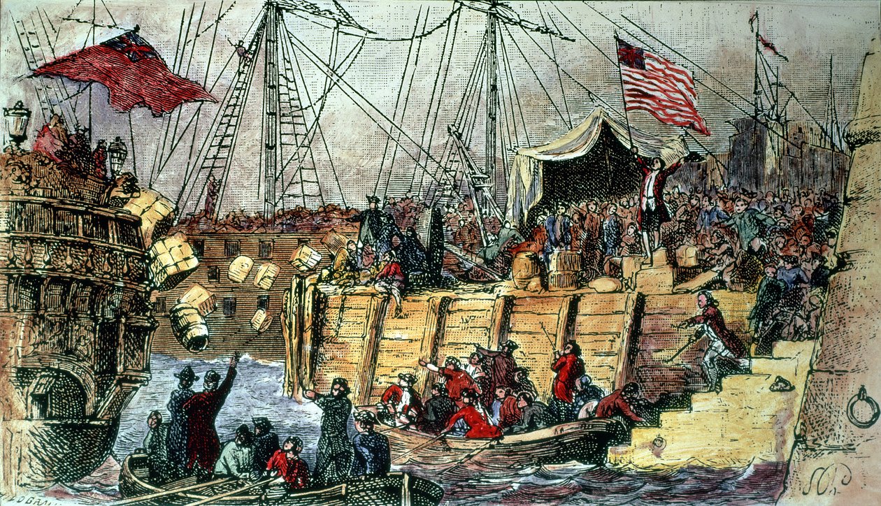 Il Boston Tea Party, 16 dicembre 1773 da Unbekannt Unbekannt