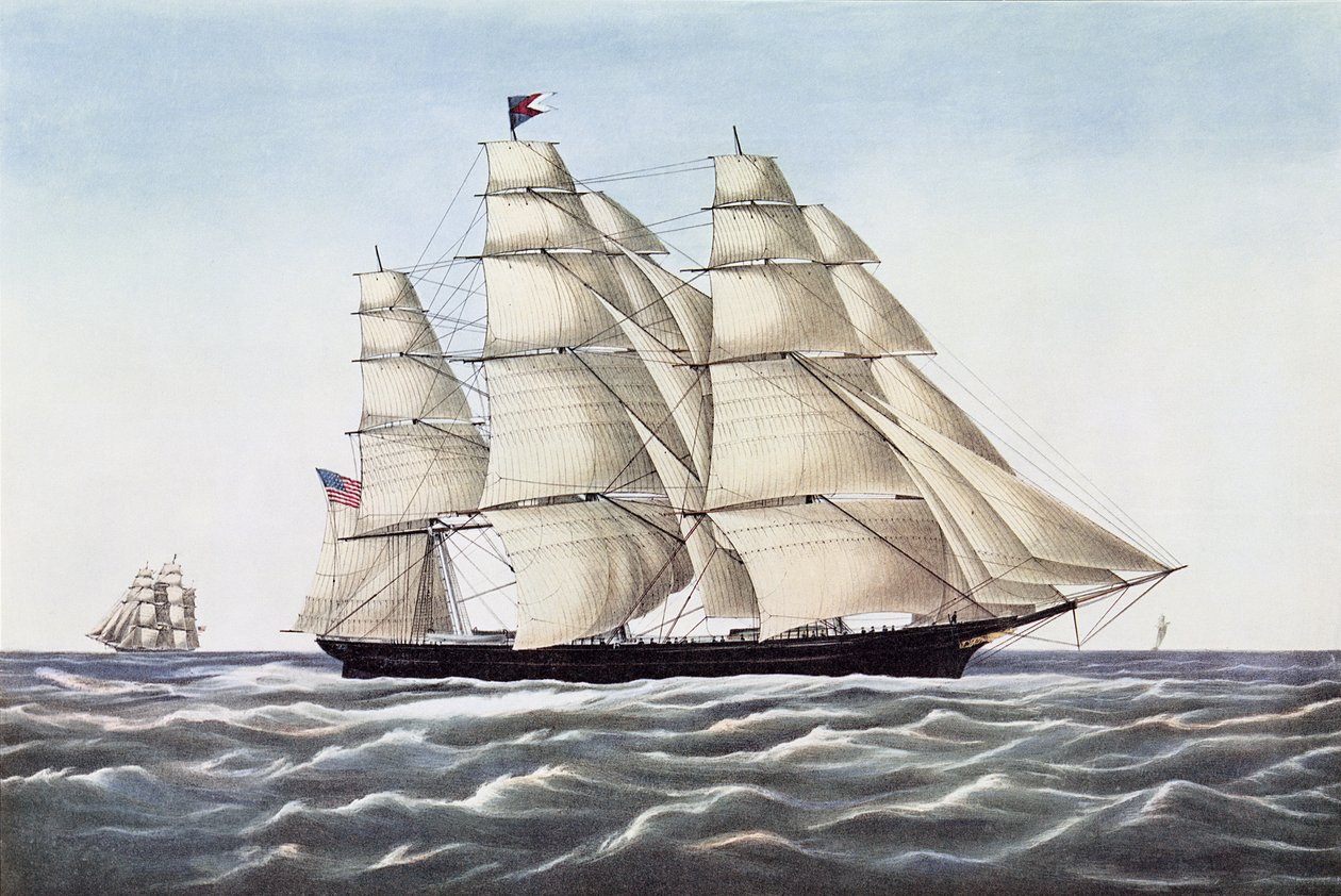La Nave Clipper Flying Cloud, pubblicata da Currier e Ives, 1852 da Unbekannt Unbekannt