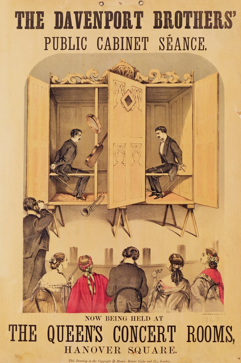 I fratelli Davenport, poster per Seance, 1865 da Unbekannt Unbekannt
