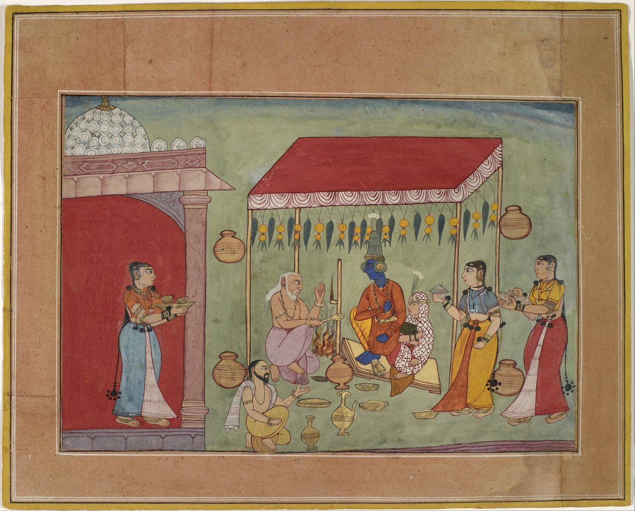 Il matrimonio di Krishna e Rukmini da Unbekannt Unbekannt