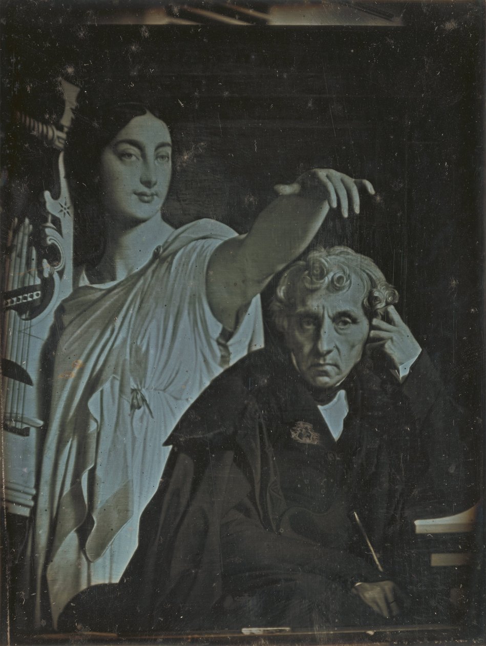 Pittore sconosciuto, francese - (Ingres dipinto di Maria Luigi Carlo Zenobio Salvatore Cherubini e la sua musa) da Unbekannt Unbekannt
