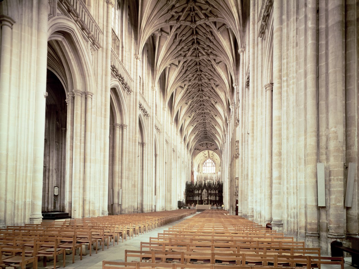 Vista della navata, rimodellata da William of Wykeham dal c.1394 da Unbekannt Unbekannt