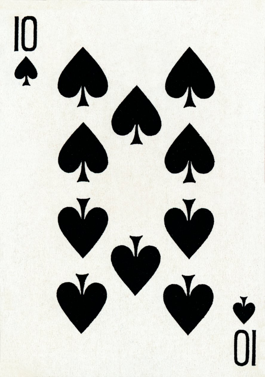 10 di picche da un mazzo di carte da gioco Goodall & Son Ltd. da Unbekannt
