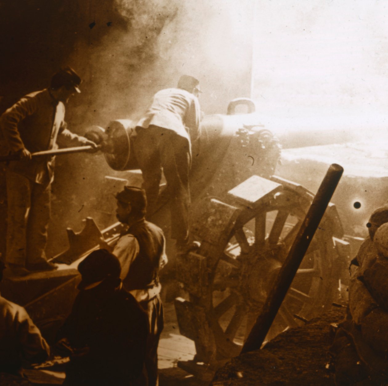 155 cannoni in azione, Arras, Francia settentrionale, 1915 da Unbekannt