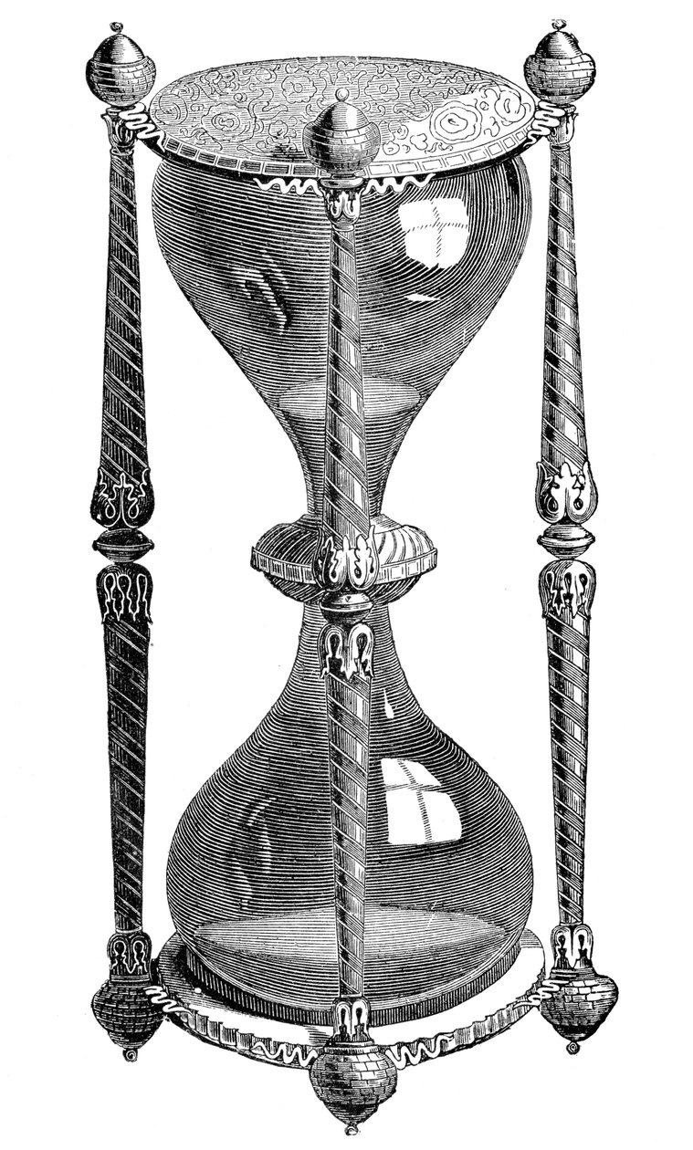 Clessidra del XVI secolo, incisione, XIX secolo da Unbekannt