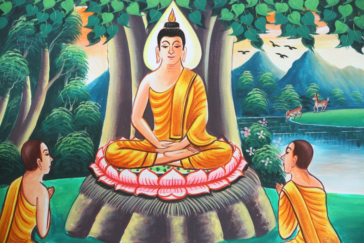 Kasi, Laos: dipinto che raffigura la vita di Shakyamuni Buddha da Unbekannt