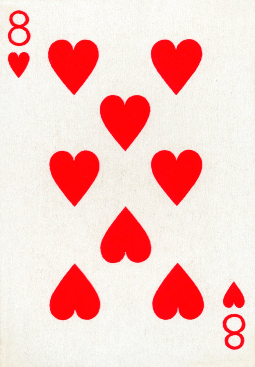 8 di cuori da un mazzo di carte da gioco di Goodall & Son Ltd., c1940 da Unbekannt