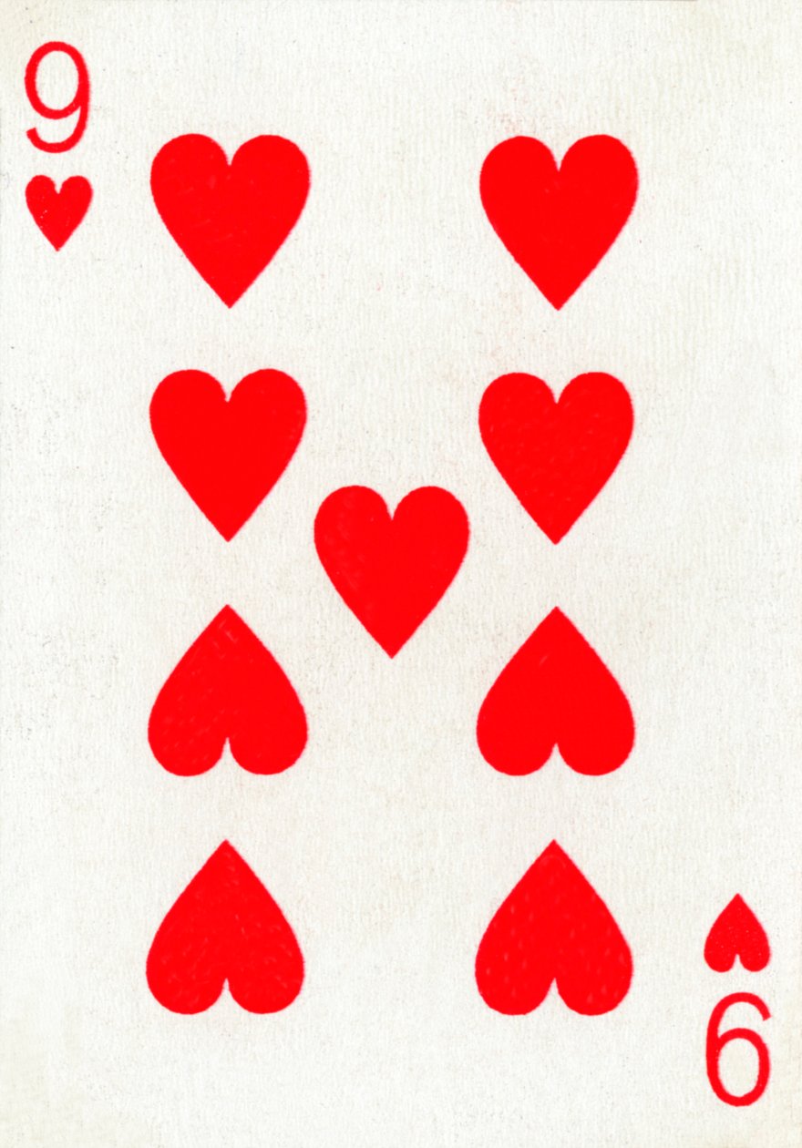 9 di cuori da un mazzo di carte da gioco Goodall & Son Ltd., c1940 da Unbekannt