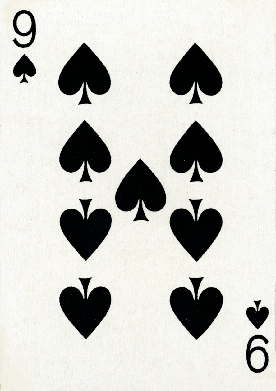 9 di picche da un mazzo di carte da gioco Goodall & Son Ltd. da Unbekannt