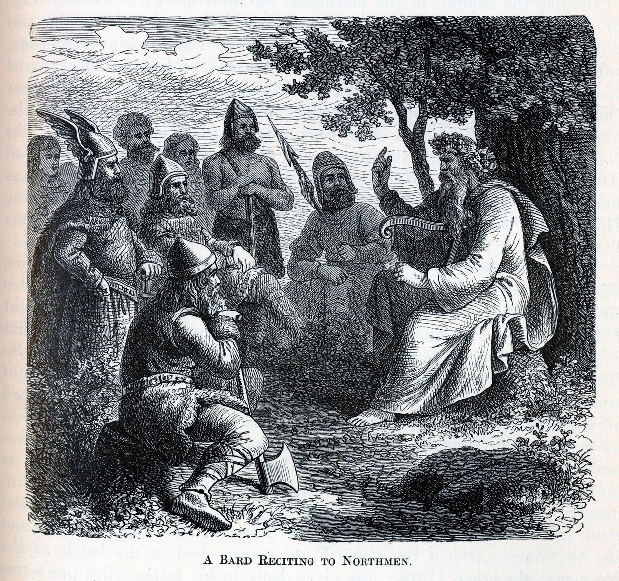 Un bardo che recita ai Normanni, 1882 da Unbekannt