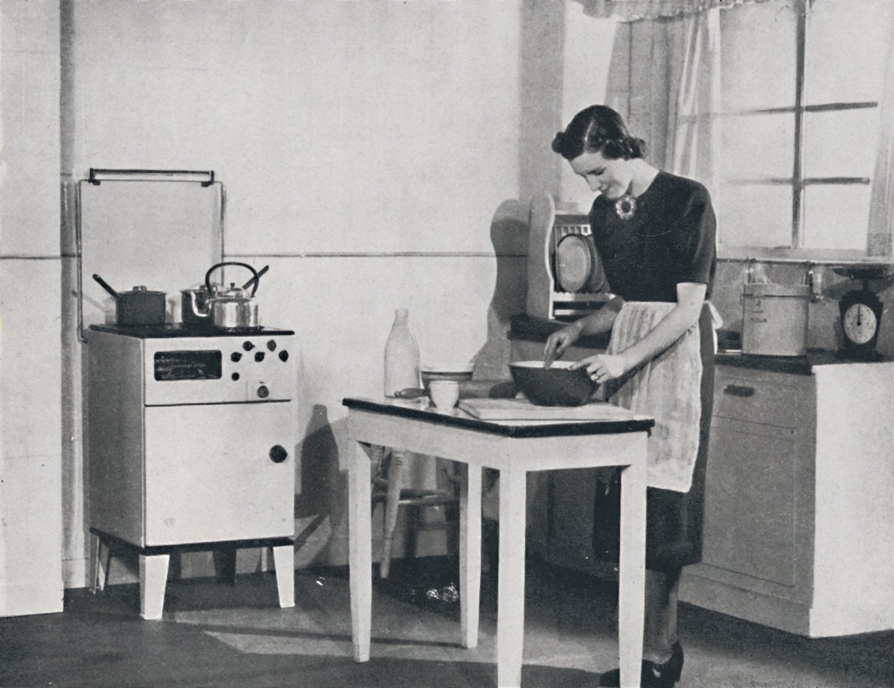 Una cucina britannica attrezzata con un fornello a gas, 1942 da Unbekannt