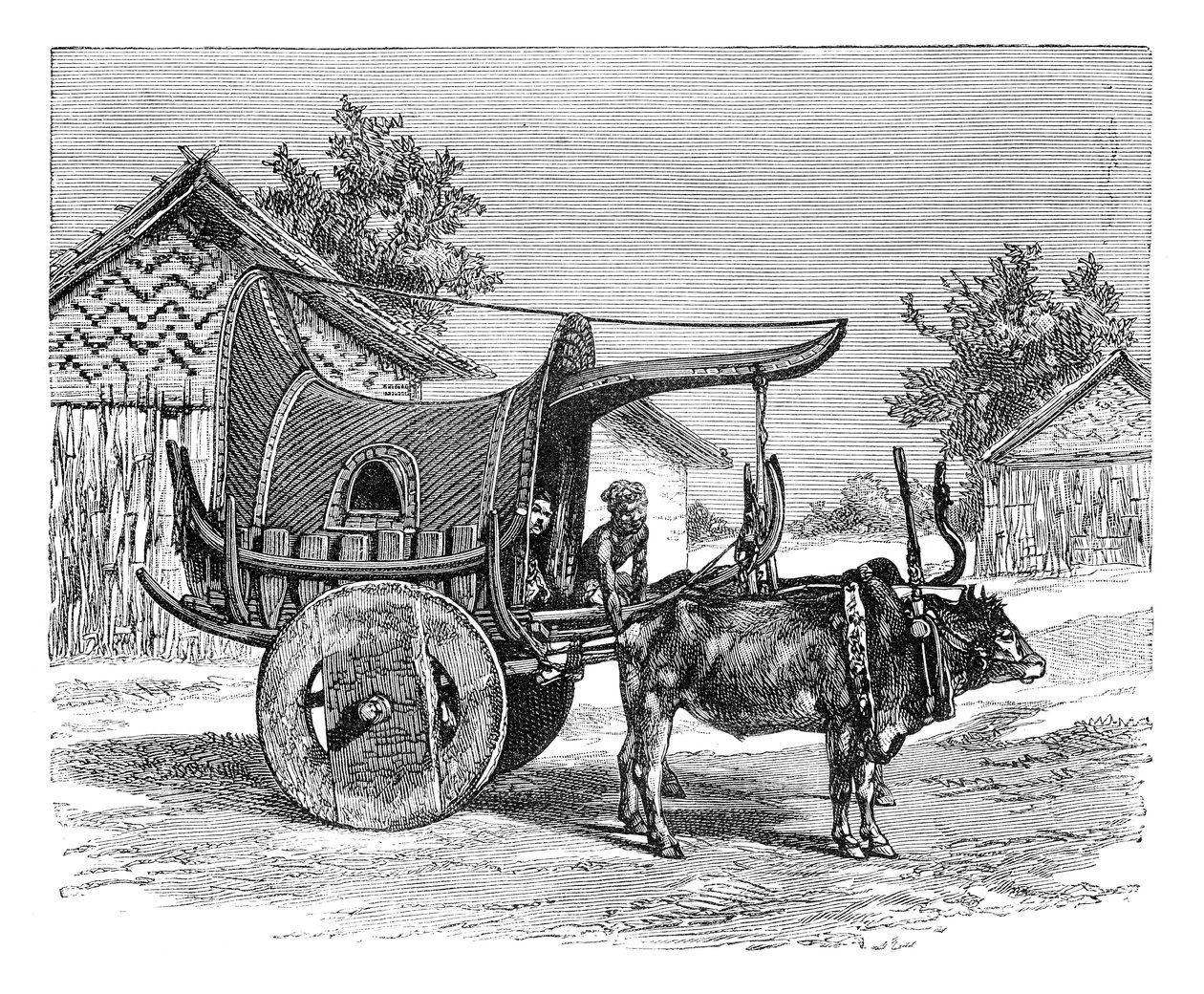 Un carro birmano, Birmania Myanmar, 1895 da Unbekannt