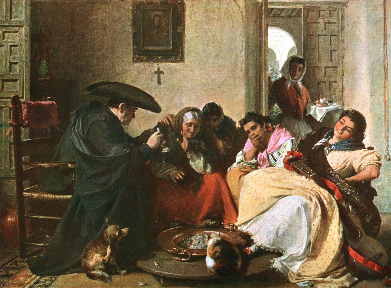 Una chiacchierata intorno al brasero, 1866 da Unbekannt