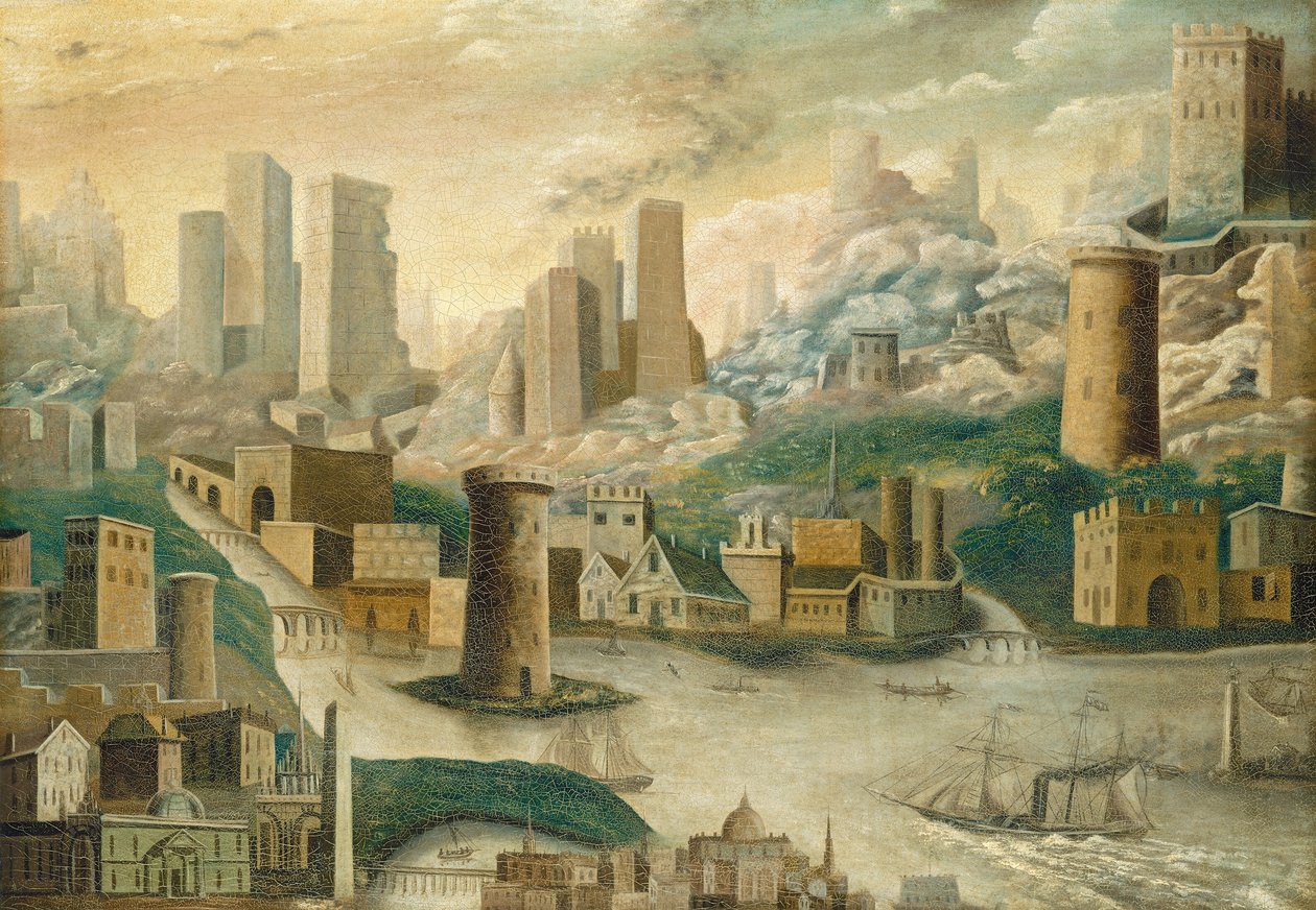 Una città di fantasia, metà del XIX secolo da Unbekannt