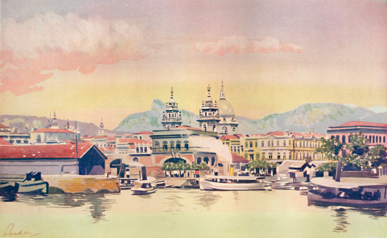 Un angolo del molo doganale di Rio, 1914 da Unbekannt