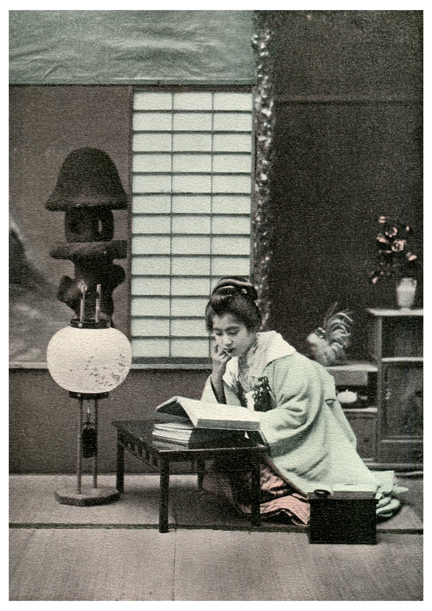 Una studentessa diligente, Giappone, 1904 da Unbekannt