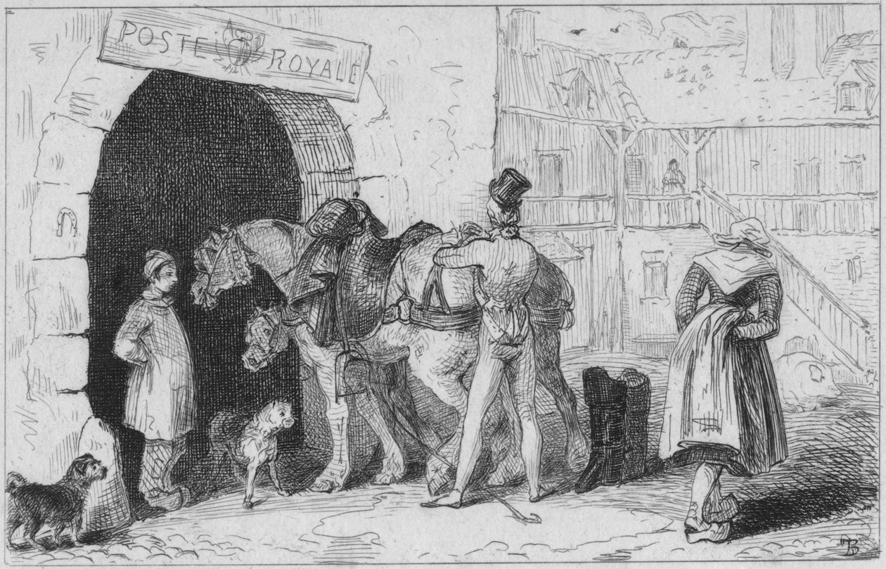 Una stazione di posta francese, fine XVIII-inizio XIX secolo da Unbekannt