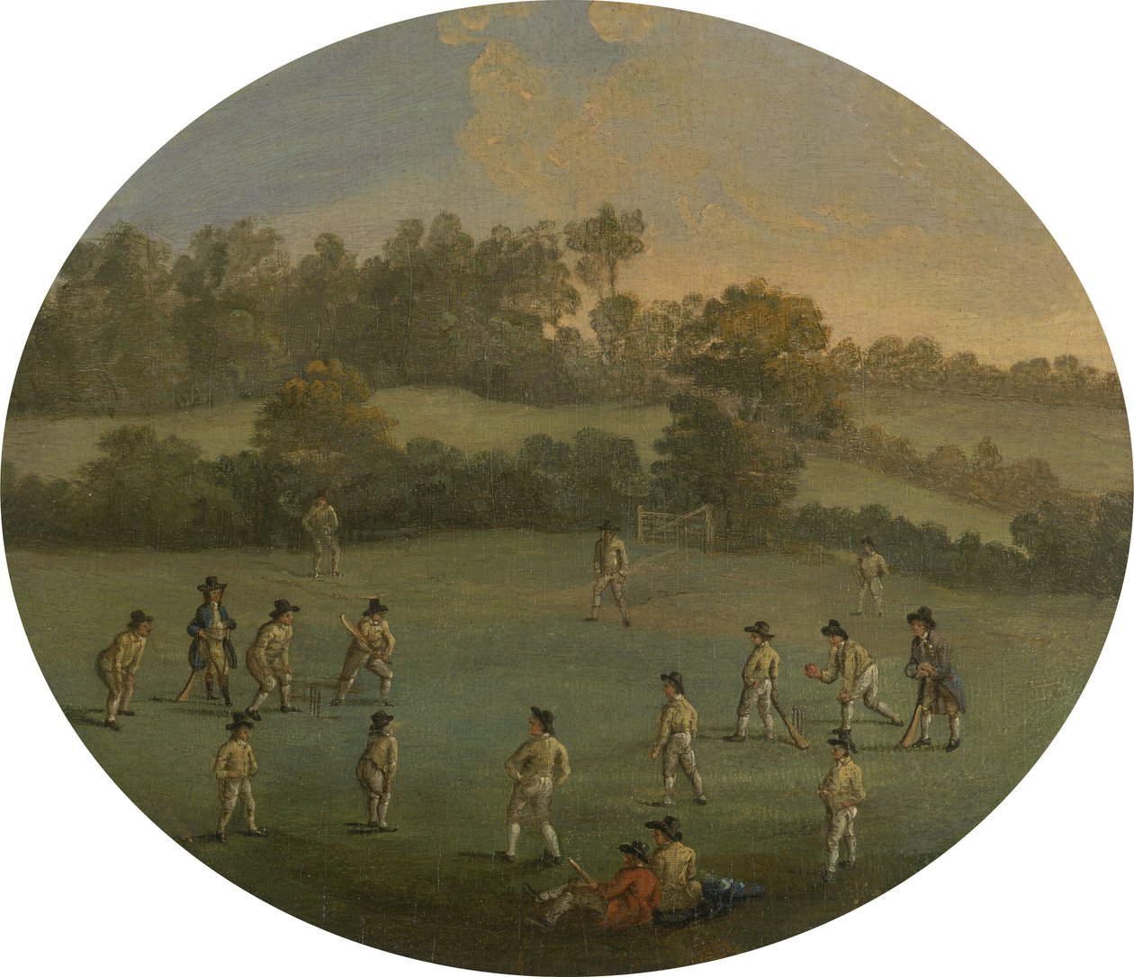 Una partita di cricket del Royal Academy Club nei campi di Marylebone, ora Regent