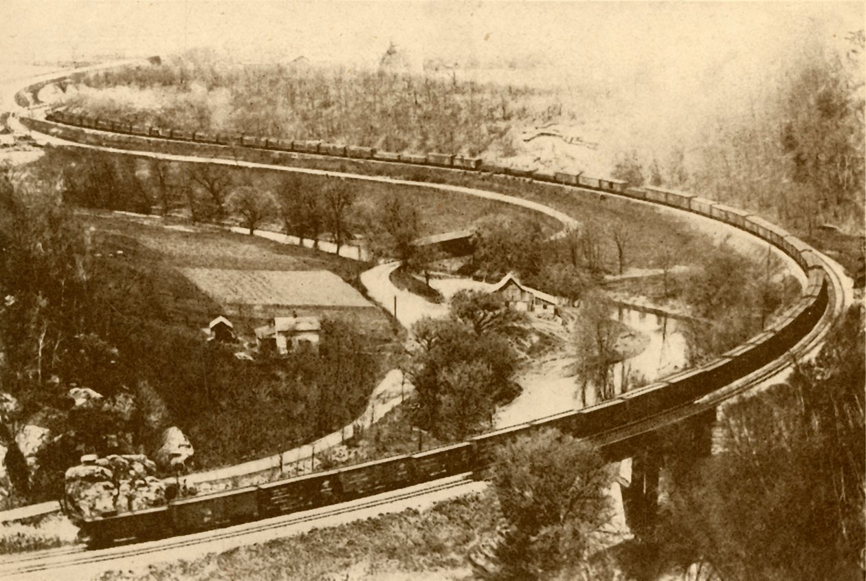 Un gigantesco treno merci di cinquantaquattro vagoni trainato da una locomotiva, Chicago e North West Railway, 193 da Unbekannt