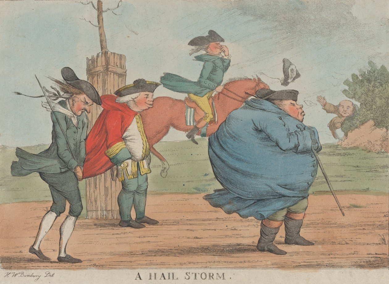 Una tempesta di grandine, 1800-1820 da Unbekannt