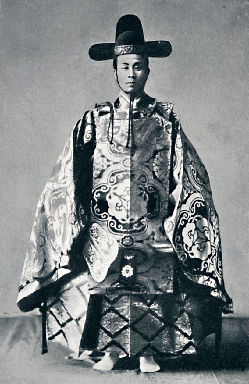 Un nobile di corte giapponese in abito antico, 1902 da Unbekannt