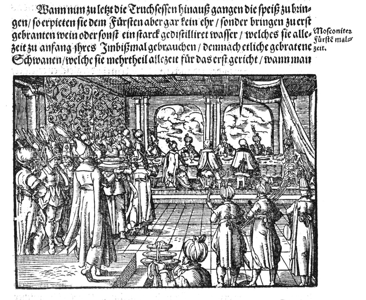 Un pasto dello zar (da Die Moskouitische Chronica di S. Herberstein) da Unbekannt