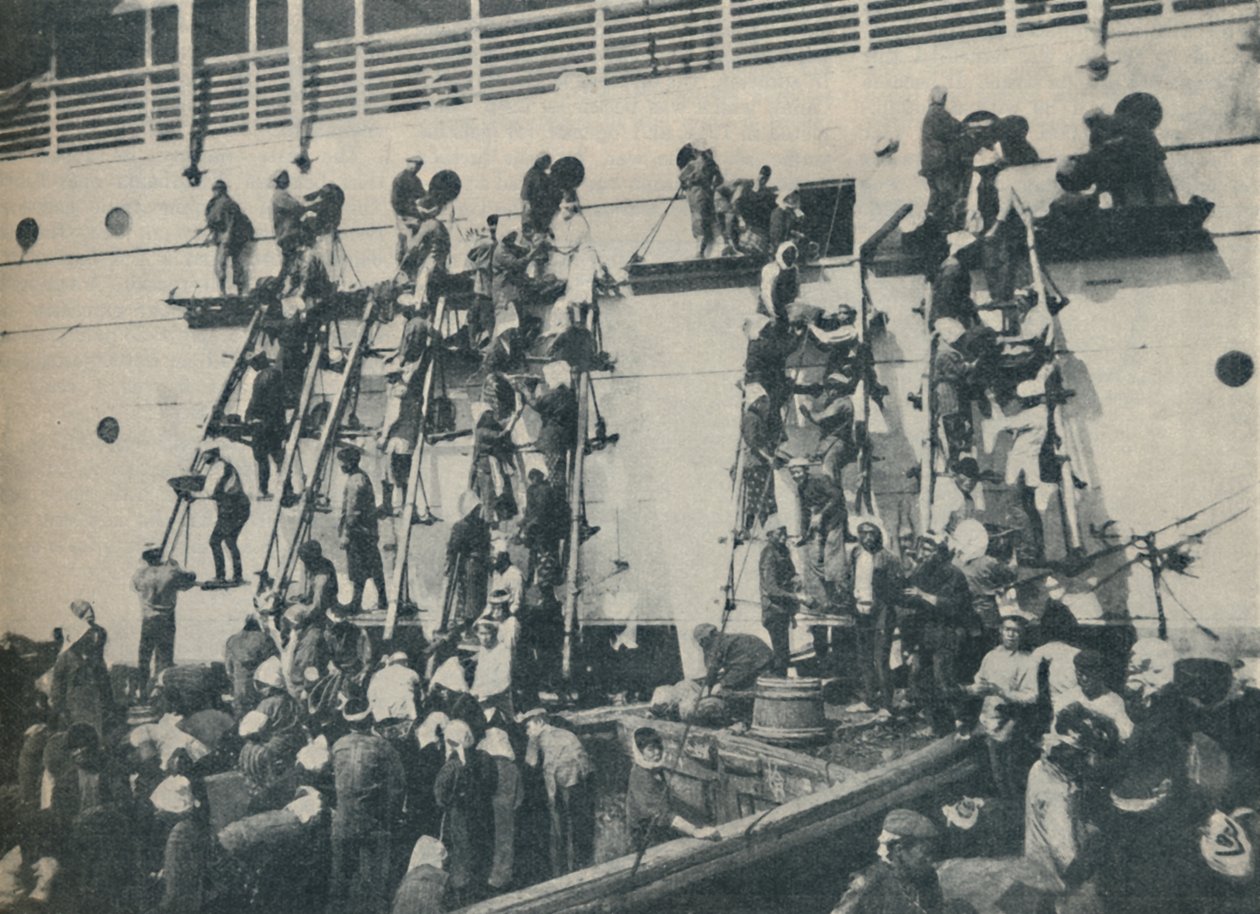 Un nuovo metodo di rifornimento di carbone al porto di Yokohama, 1936 da Unbekannt