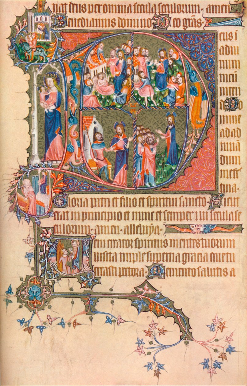 Una pagina dal Salterio-Ore Egerton Bohun, 1370, 1937 da Unbekannt