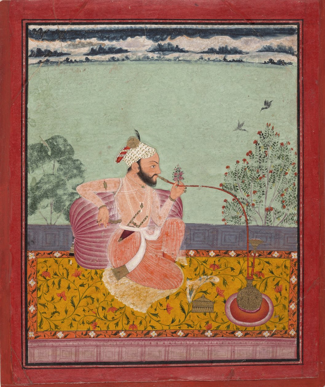 Un Raja che fuma un narghilè. Kota, 1690-1710, Metropolitan Museum da Unbekannt