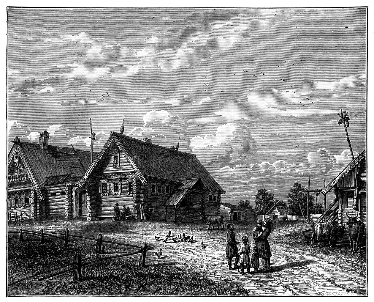 Un villaggio russo nella zona agricola meridionale, c1890 da Unbekannt