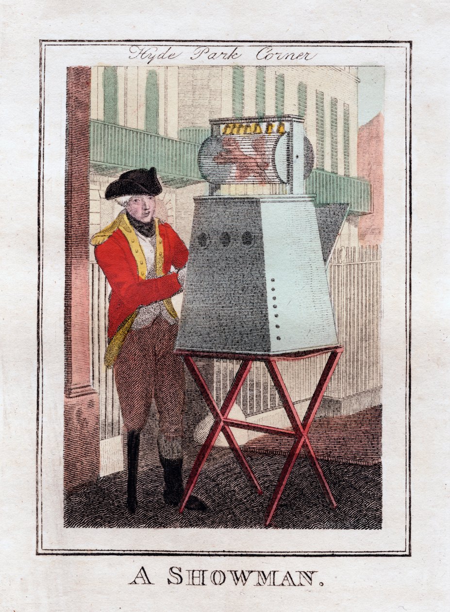 Un imbonitore, Hyde Park Corner, Londra, 1805 da Unbekannt