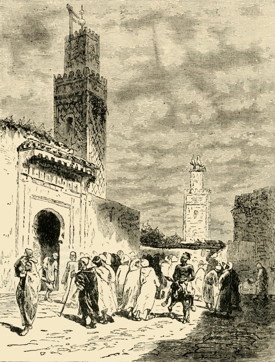 Una strada a Fez, 1890 da Unbekannt