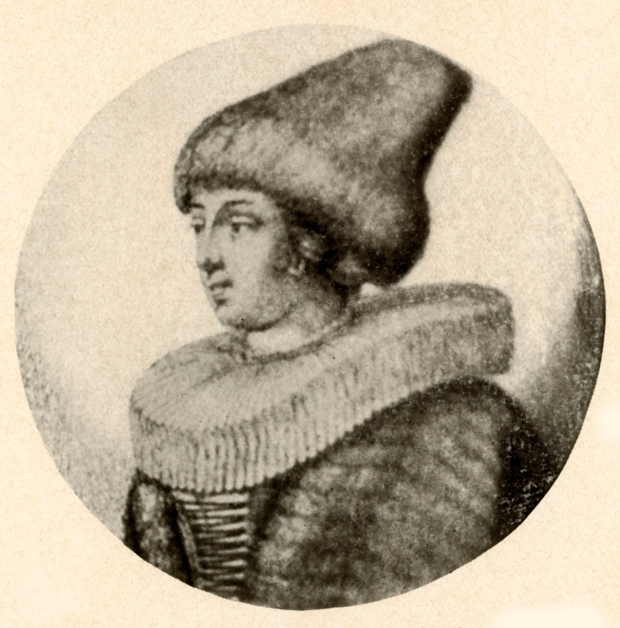 Una signora svedese con cappello di pelliccia a punta e colletto, 1640 da Unbekannt
