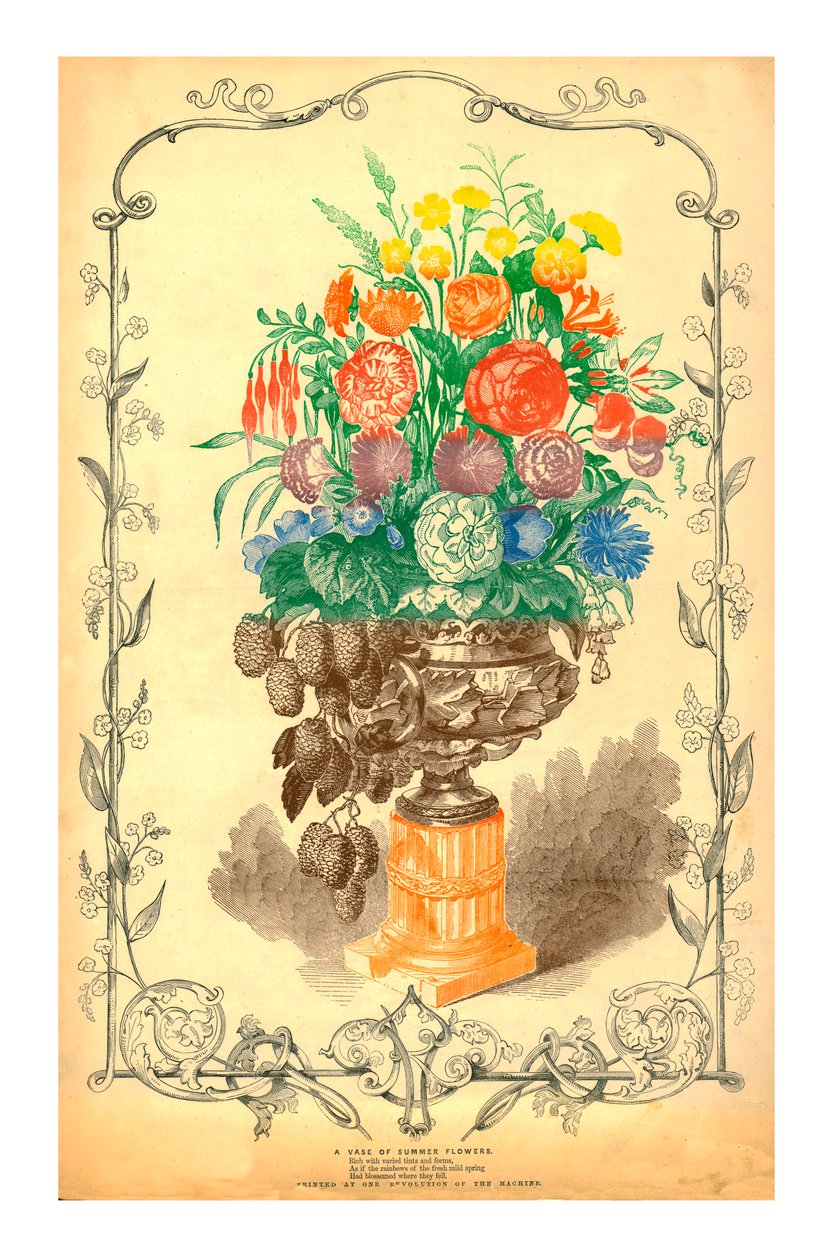 Un vaso di fiori estivi, 1849 da Unbekannt