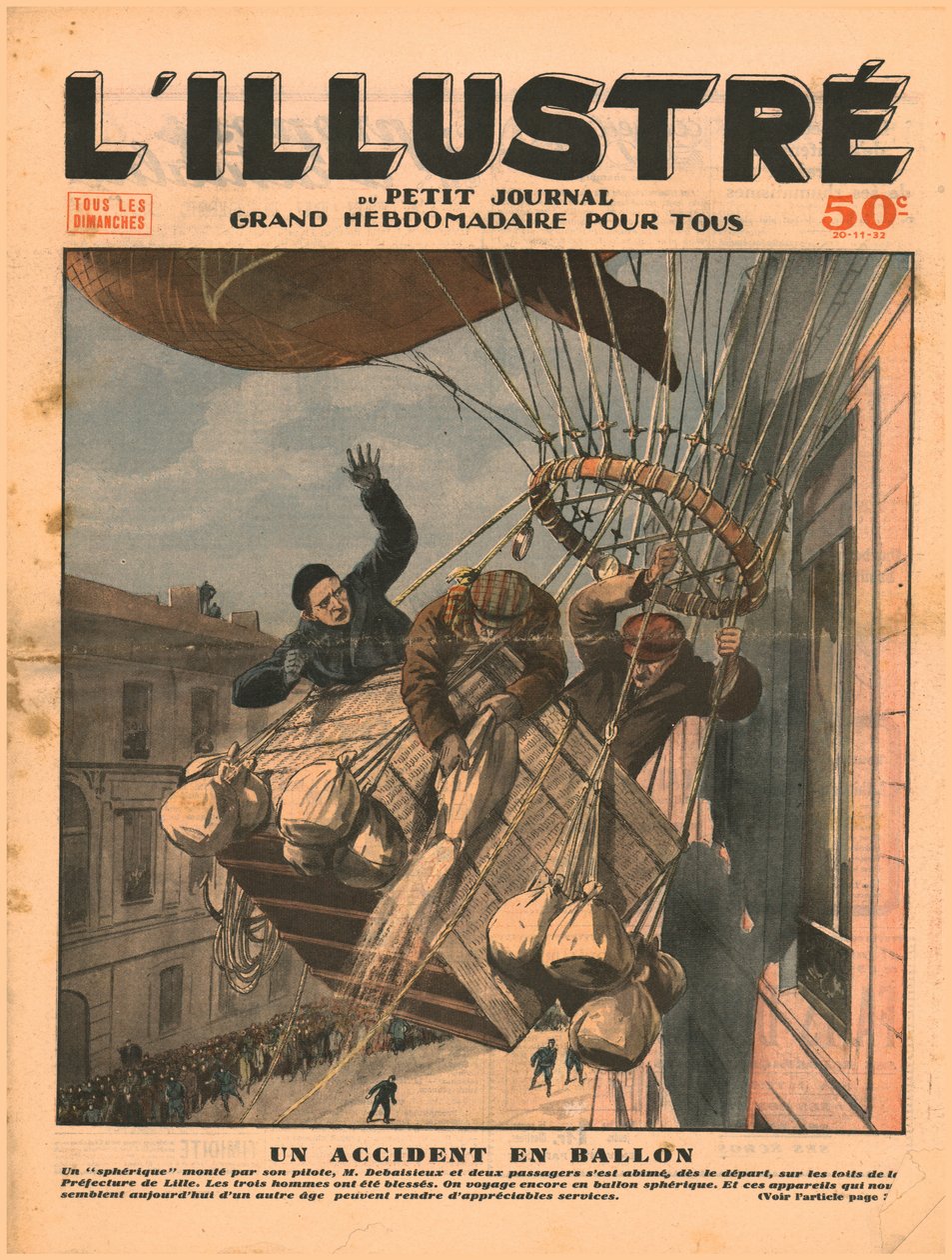 Un incidente in mongolfiera, 1932 da Unbekannt