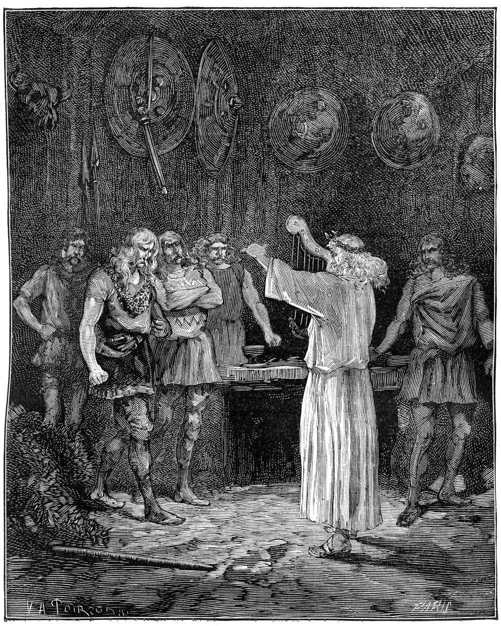 Un bardo che recita le nobili tradizioni della famiglia, 1882-1884 da Unbekannt