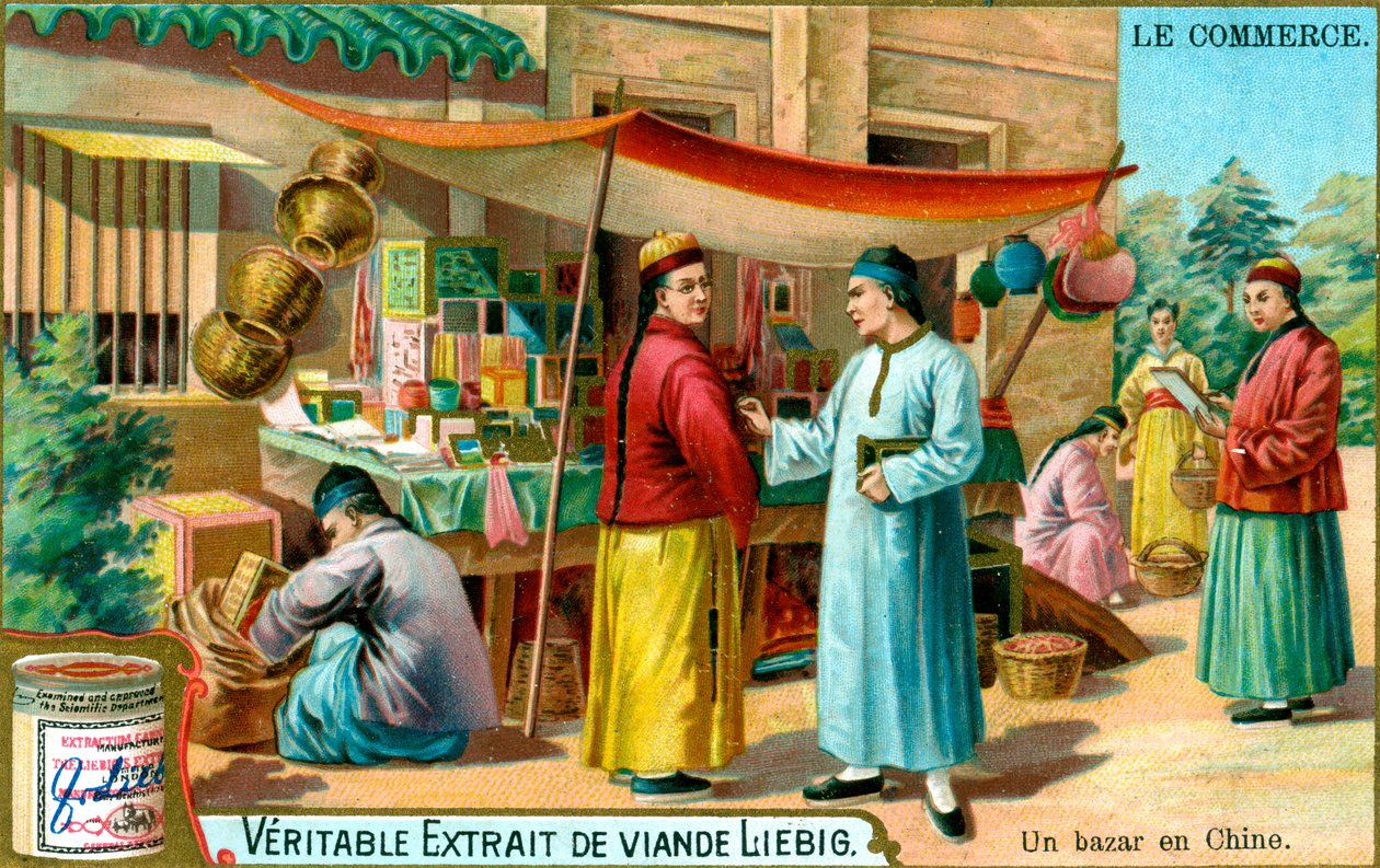 Un bazar in Cina, c1900 da Unbekannt