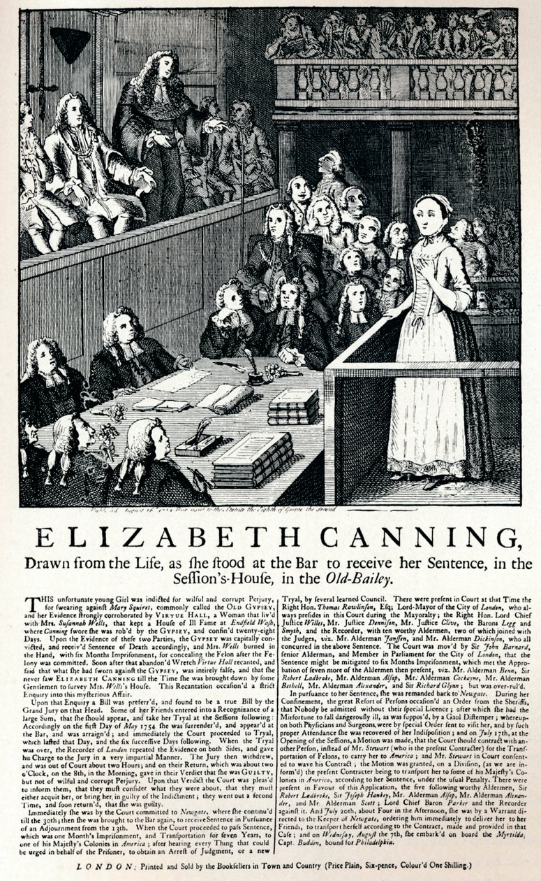 Un volantino del 1754 che riporta il caso di Elizabeth Canning, 1915 da Unbekannt