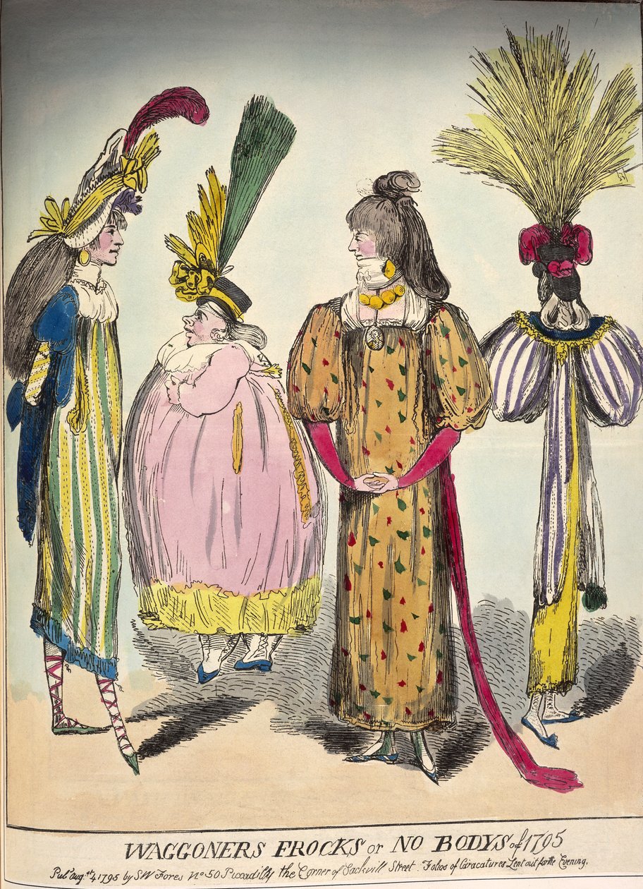 Caricatura della moda di fine XVIII secolo da Unbekannt