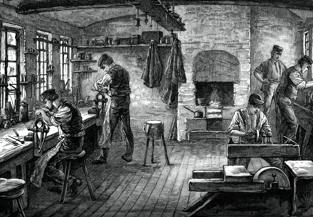 Un negozio di coltellinaio, c1880 da Unbekannt