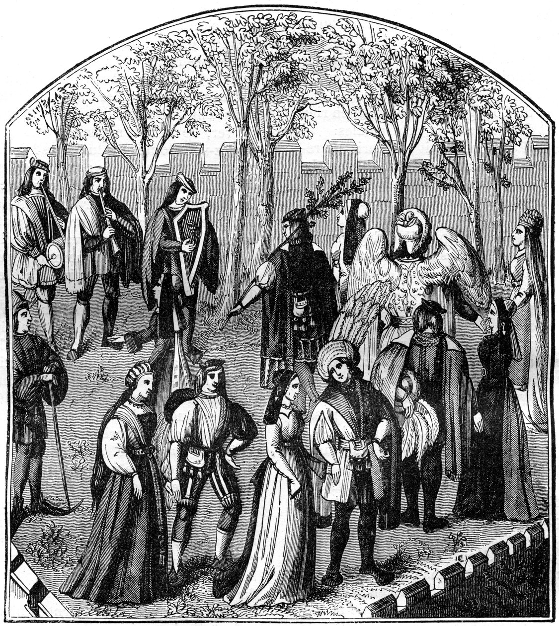 Una danza in un giardino, XIII-XV secolo, 1882-1884 da Unbekannt