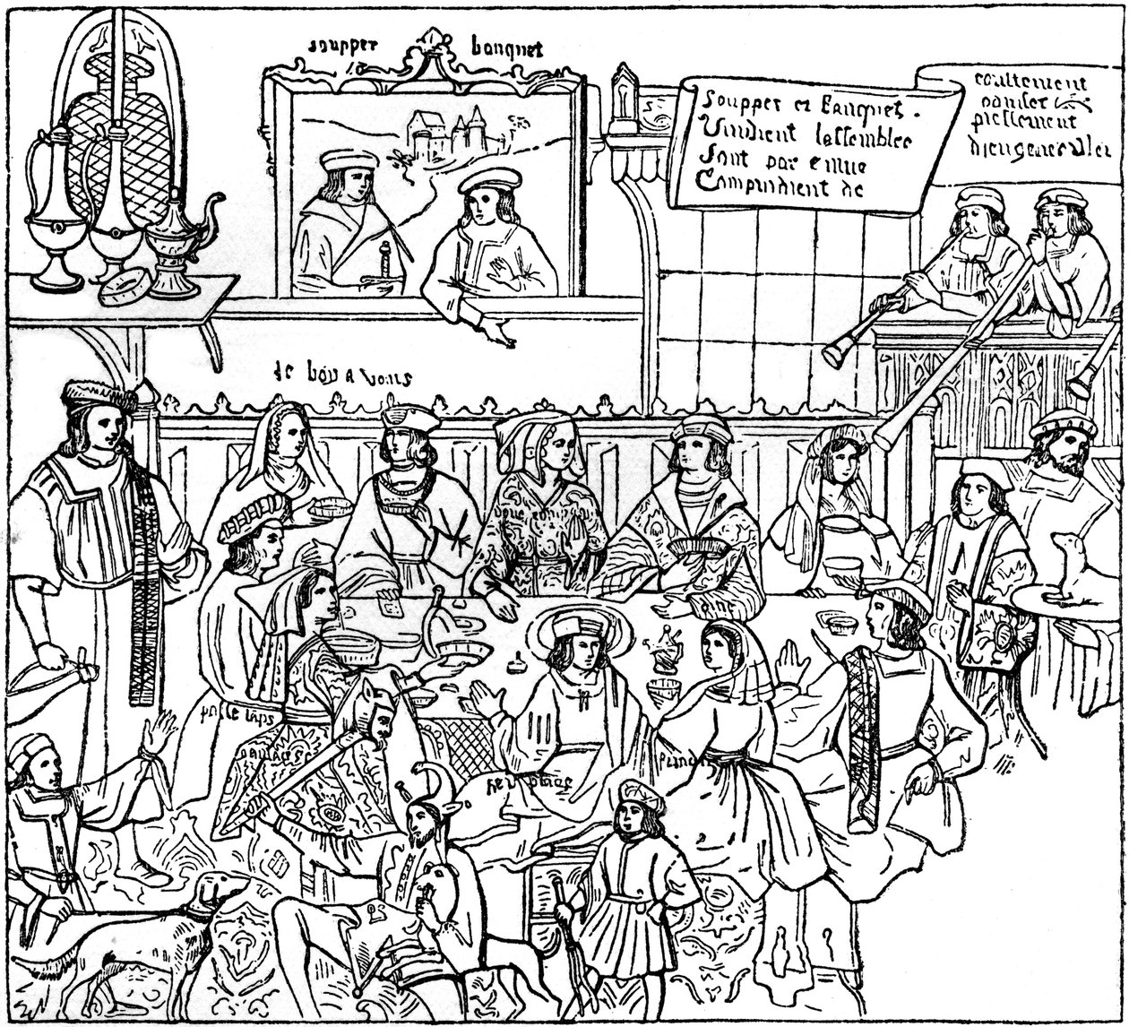 Una cena, fine XV secolo, 1910 da Unbekannt