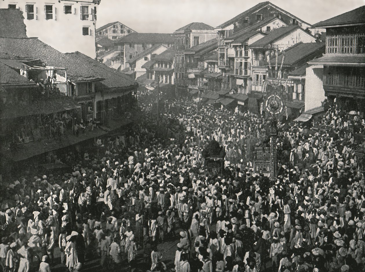 Una grande processione nativa, Bombay, India, 1895 da Unbekannt