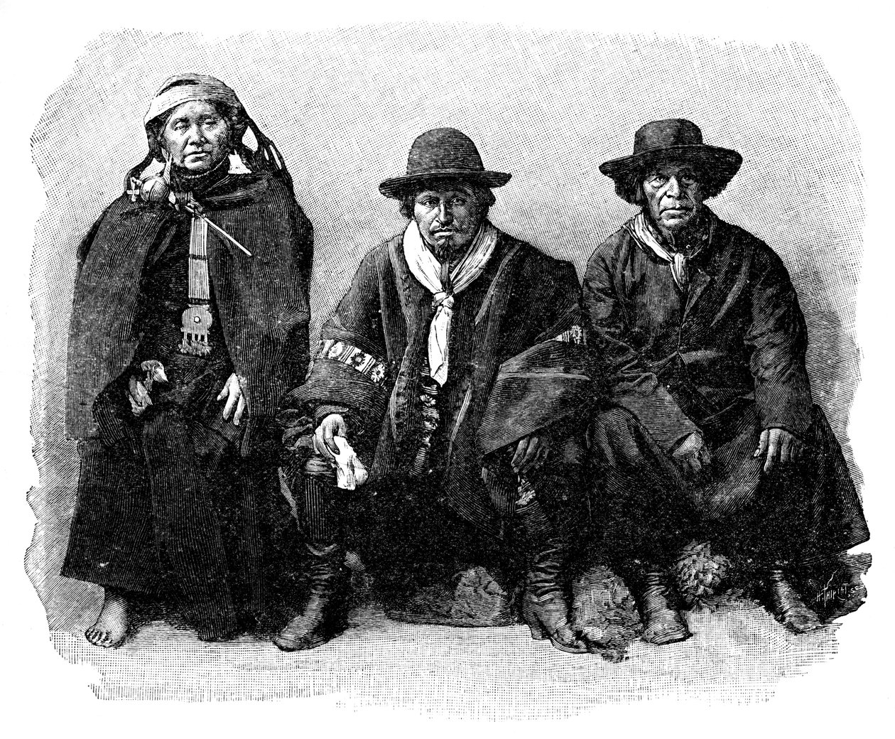 Un gruppo di Araucani, Cile-Argentina, 1895 da Unbekannt