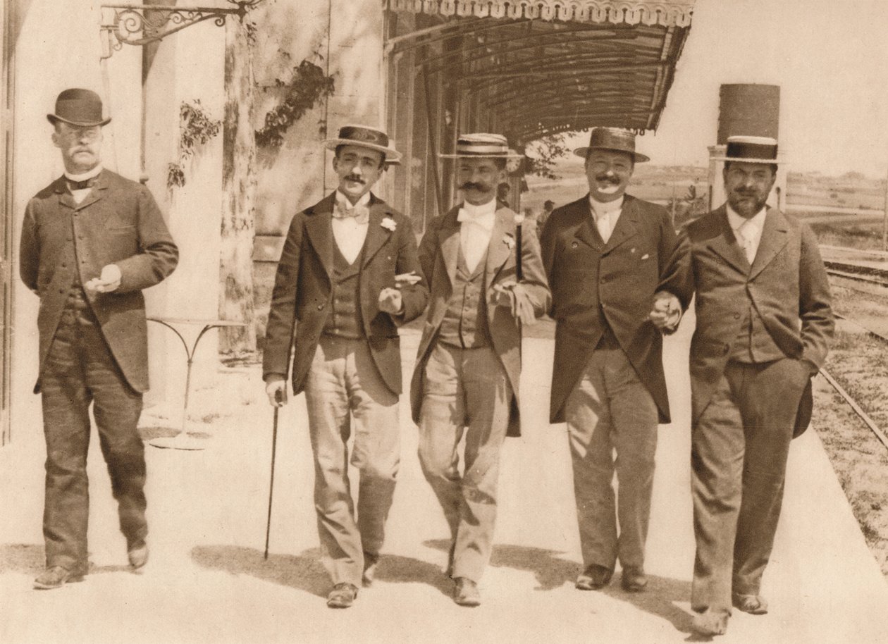 Un gruppo di gentiluomini a passeggio da Unbekannt